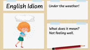 feeling under the weather idiom with image of woman unwell