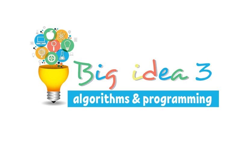 big idea 3 algorithms and programming written by light bulb for ideas